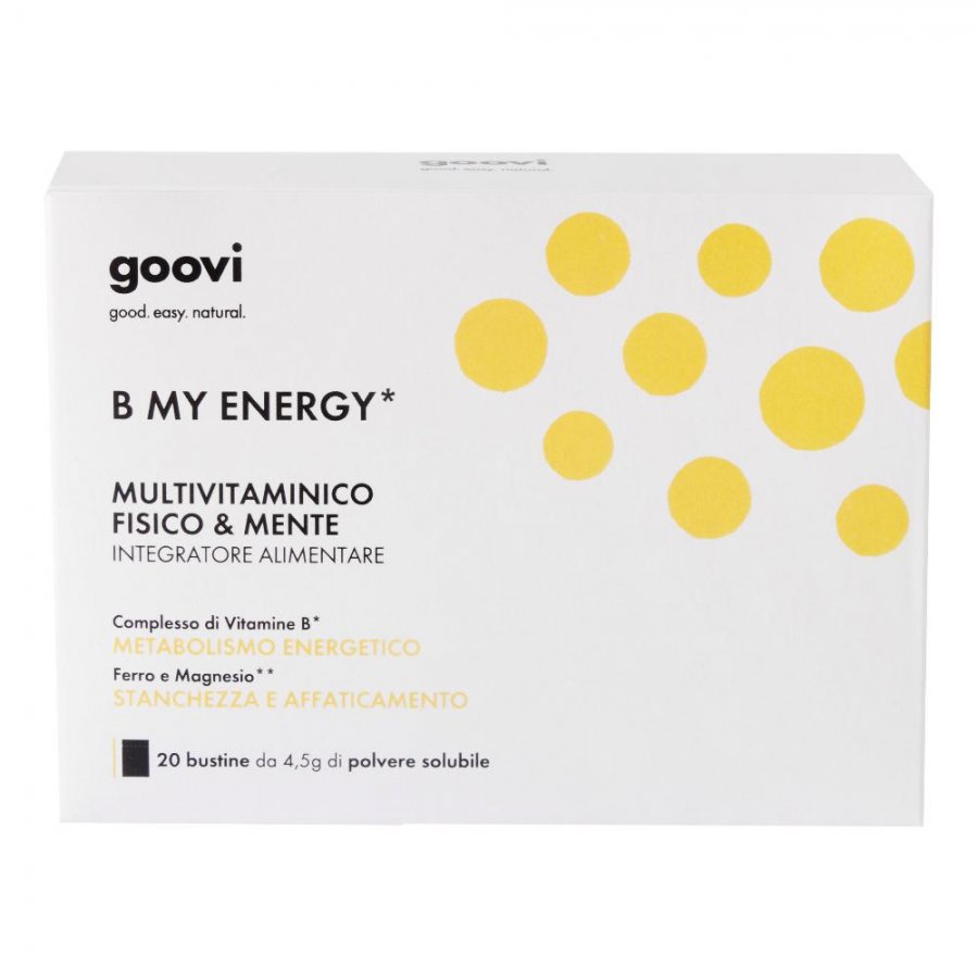 Goovi B My Energy Multivitaminico Fisico e Mente 20 Bustine - Integratore con Vitamine B, Quinoa e Dattero