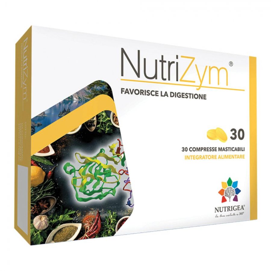 NutriZym Compresse Masticabili - Integratore Digestivo 30 Pezzi - Migliora la Digestione e il Benessere Gastrointestinale