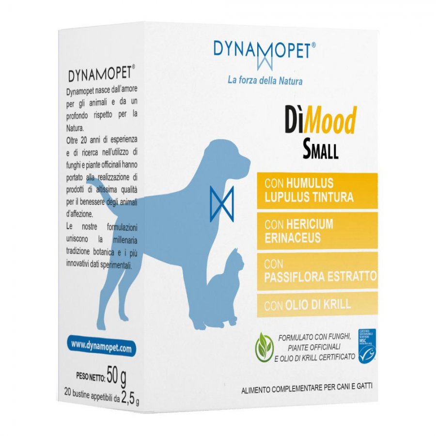Dimood Small Alimento Complementare Per Cani 20 Bustine da 2,5g - Sostegno alla Mobilità e alle Articolazioni dei Tuoi Cani di Piccola Taglia