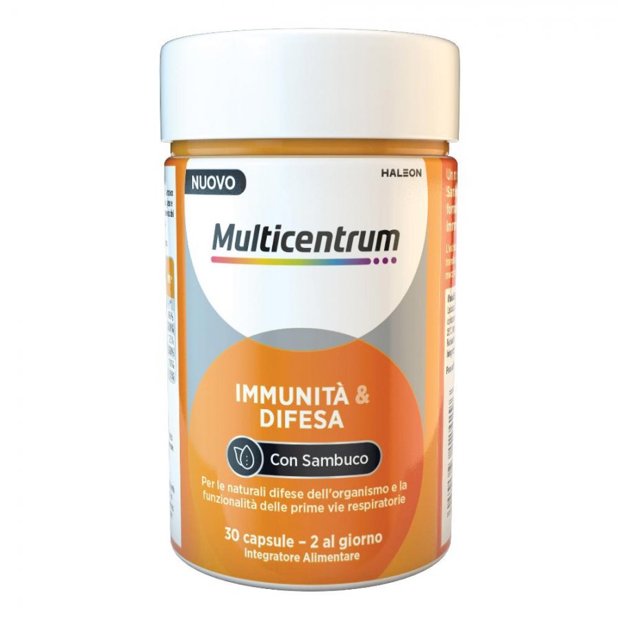 Multicentrum - Immunità e Difesa Con Sambuco 30 Capsule, Integratore Immunitario