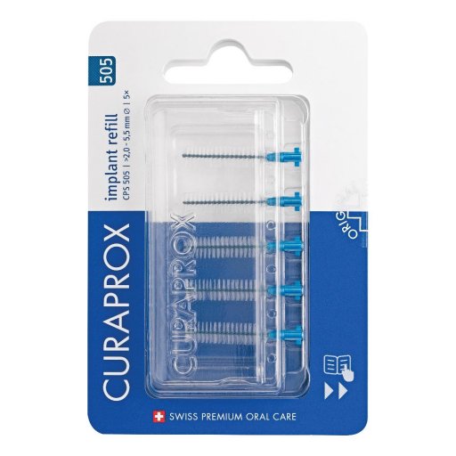 Curaprox CPS Soft Implant 505 Set 5 Scovolini, Pulizia Interdentale Delicata, Igiene Orale, Scovolini per Impianti