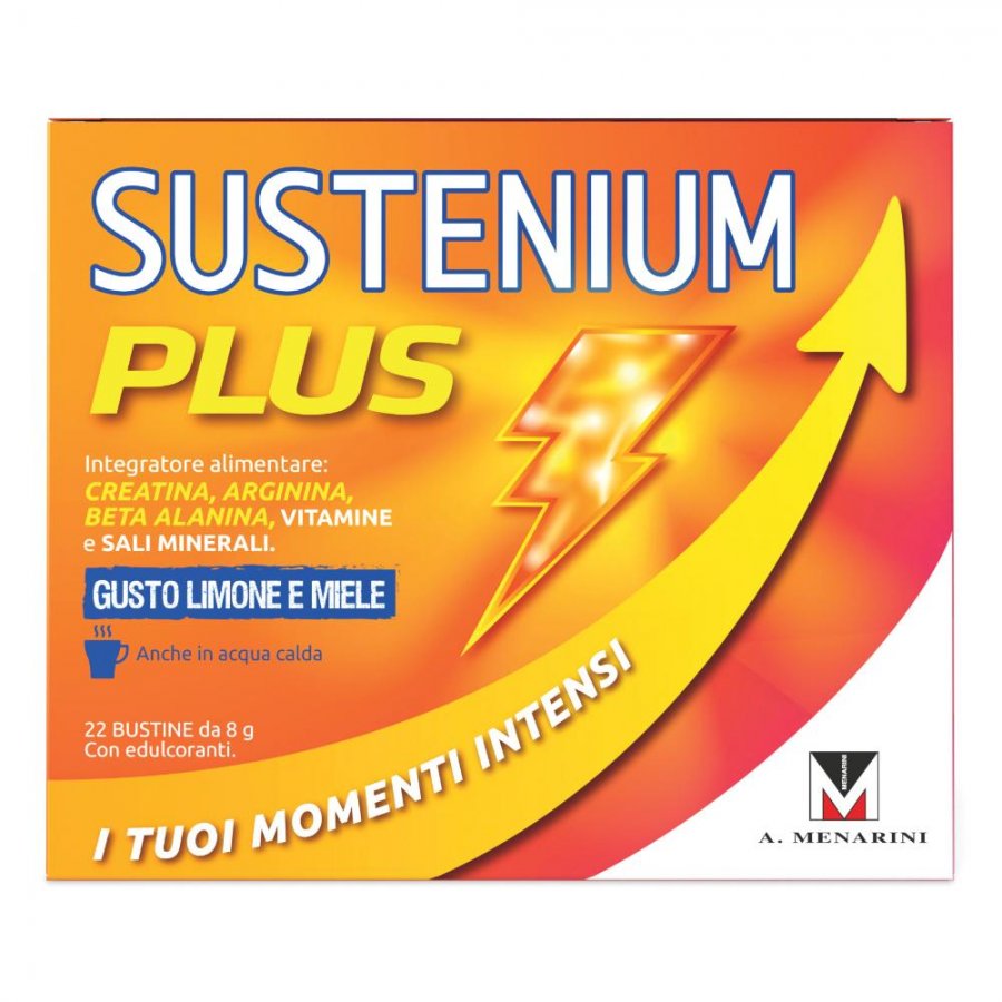 Sustenium Plus Gusto Limone e Miele - Integratore Energizzante, 22 Bustine