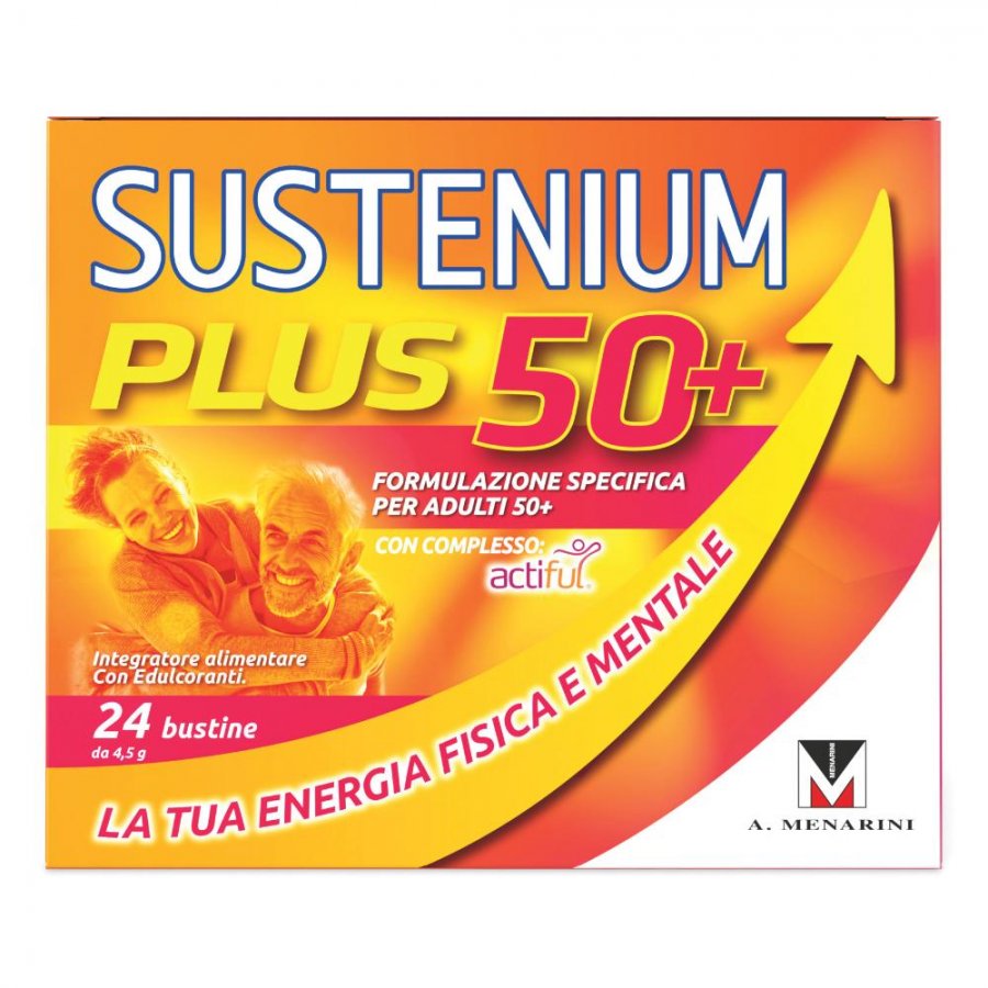 Sustenium Plus 50+ Integratore Energizzante per Adulti 50+ - 24 Bustine