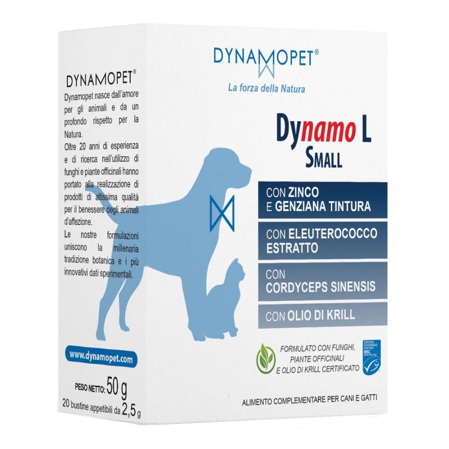 Dynamo L Small 20 Bustine da 2,5g - Integratore Alimentare per Cani di Piccola Taglia