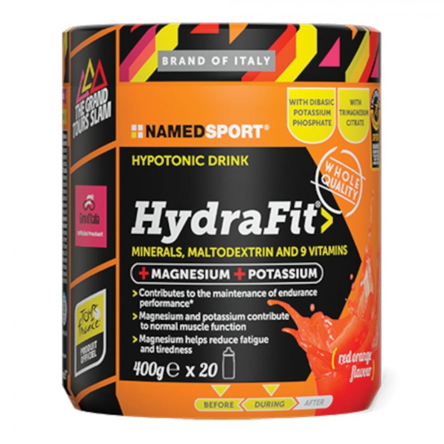 Named Sport - HydraFit 400g Mix di Sali Minerali, Maltodestrine e 9 Vitamine per Soluzione Elettrolitica