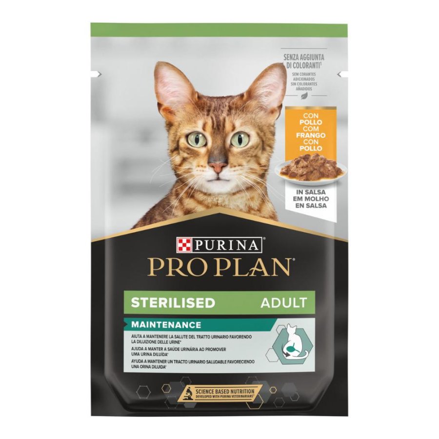 NESTLE' PURINA PRO PLAN GATTO STERILISED MAINTENANCE ADULT SALSA POLLO 85GR (bustina)