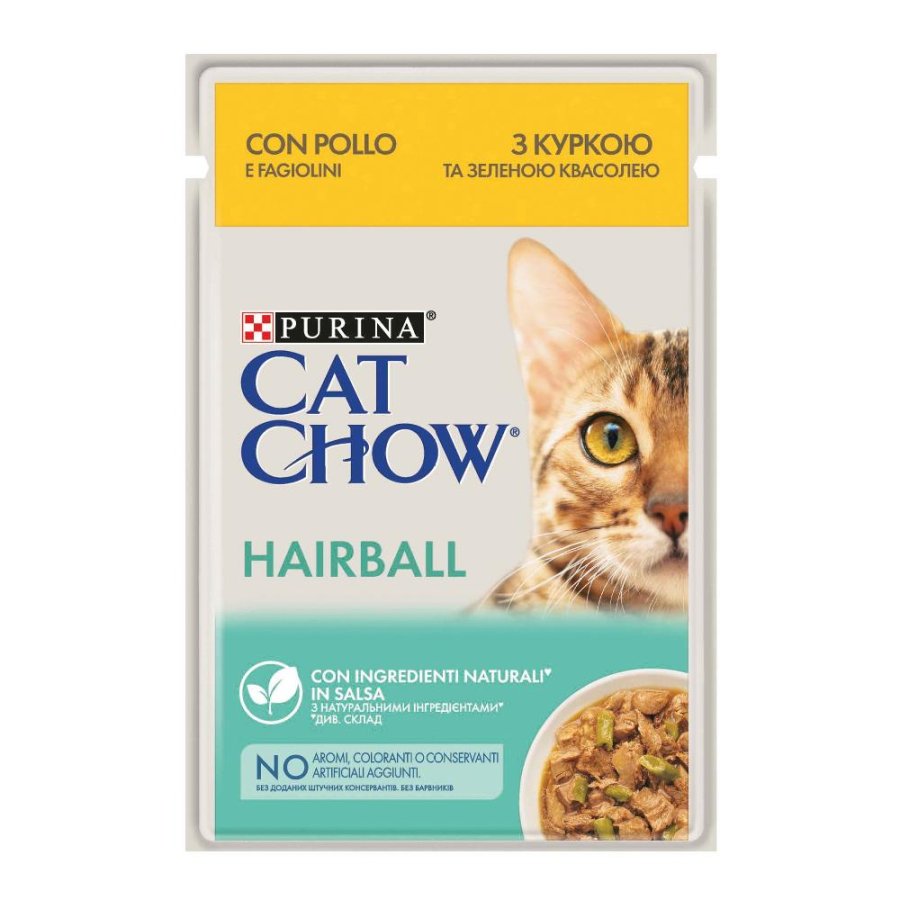 NESTLE' PURINA CAT CHOW GATTO HAIRBALL POLLO ZUCCHINE 85GR (bustina)