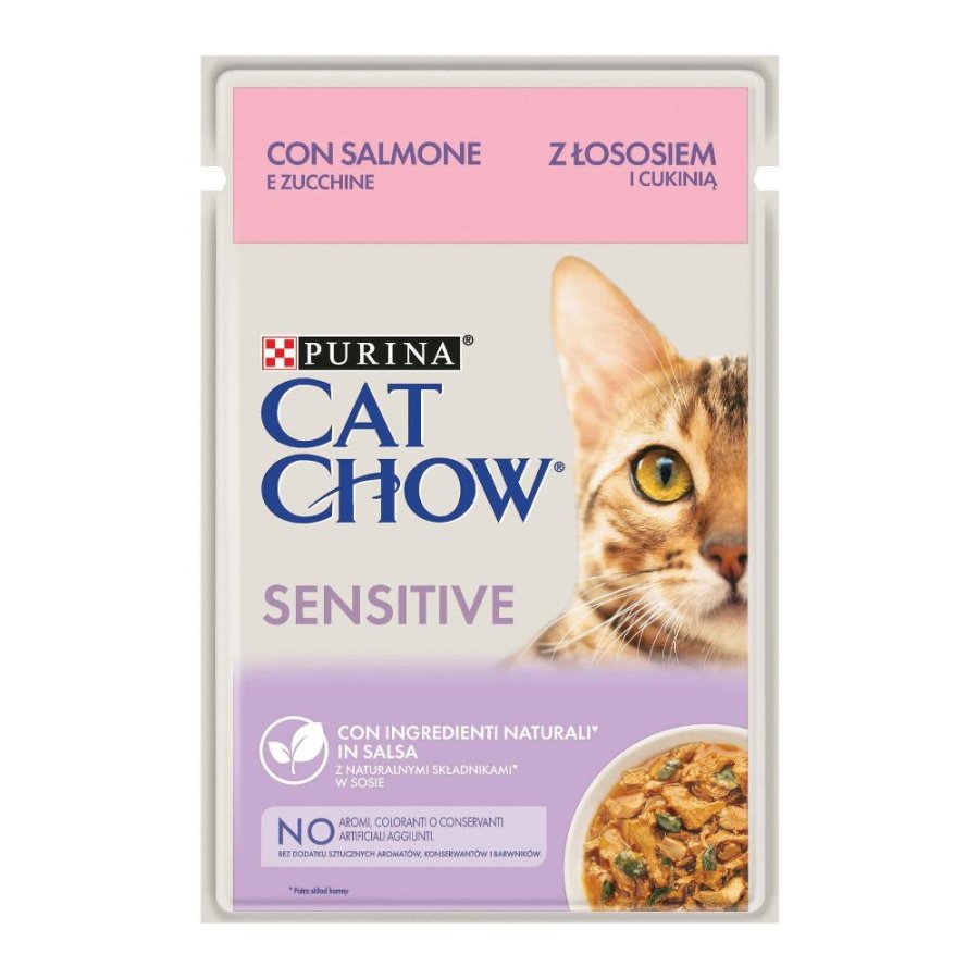 NESTLE' PURINA CAT CHOW GATTO SENSITIVE SALMONE ZUCCHINE 85GR (bustina)