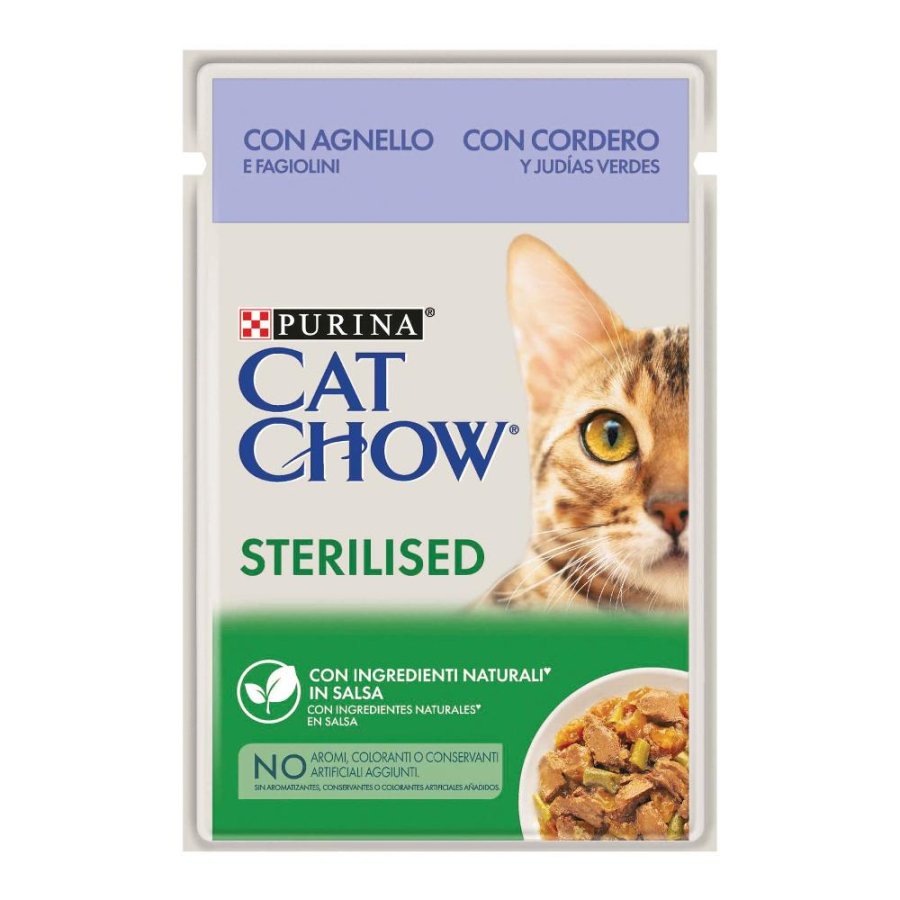 NESTLE' PURINA CAT CHOW GATTO STERILISED AGNELLO FAGIOLINI 85GR (bustina)