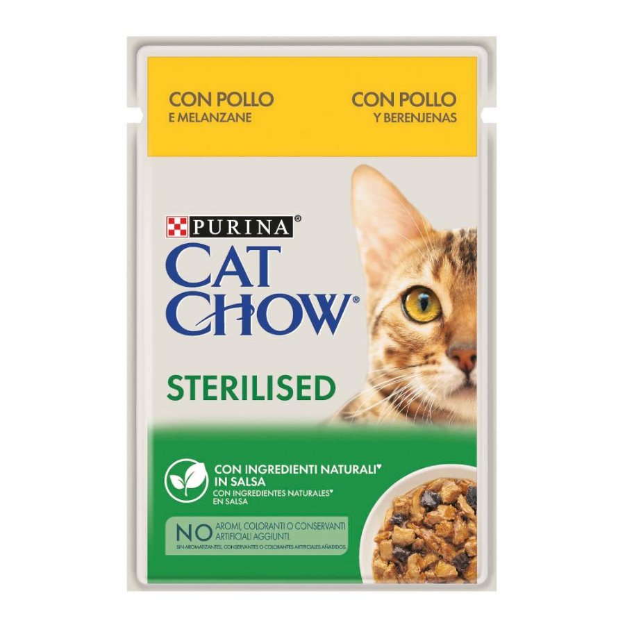 NESTLE' PURINA CAT CHOW GATTO STERILISED POLLO MELANZANE 85GR (bustina)