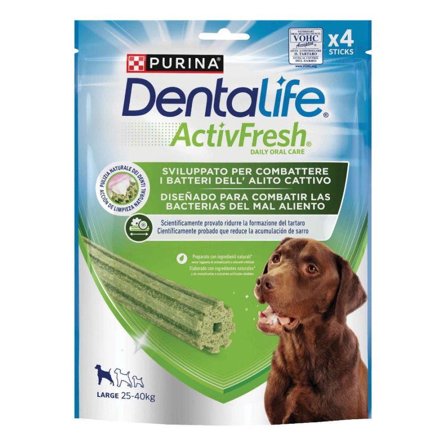 NESTLE' PURINA CANE SNACK DENTALIFE ACTIVEFRESH LARGE 6 STICKS 142GR