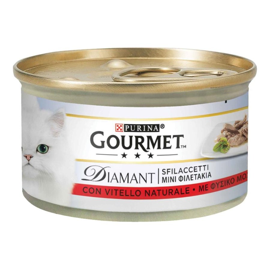 NESTLE' PURINA GOURMET GATTO DIAMANT SFILACCETTI VITELLO 85GR (lattina)