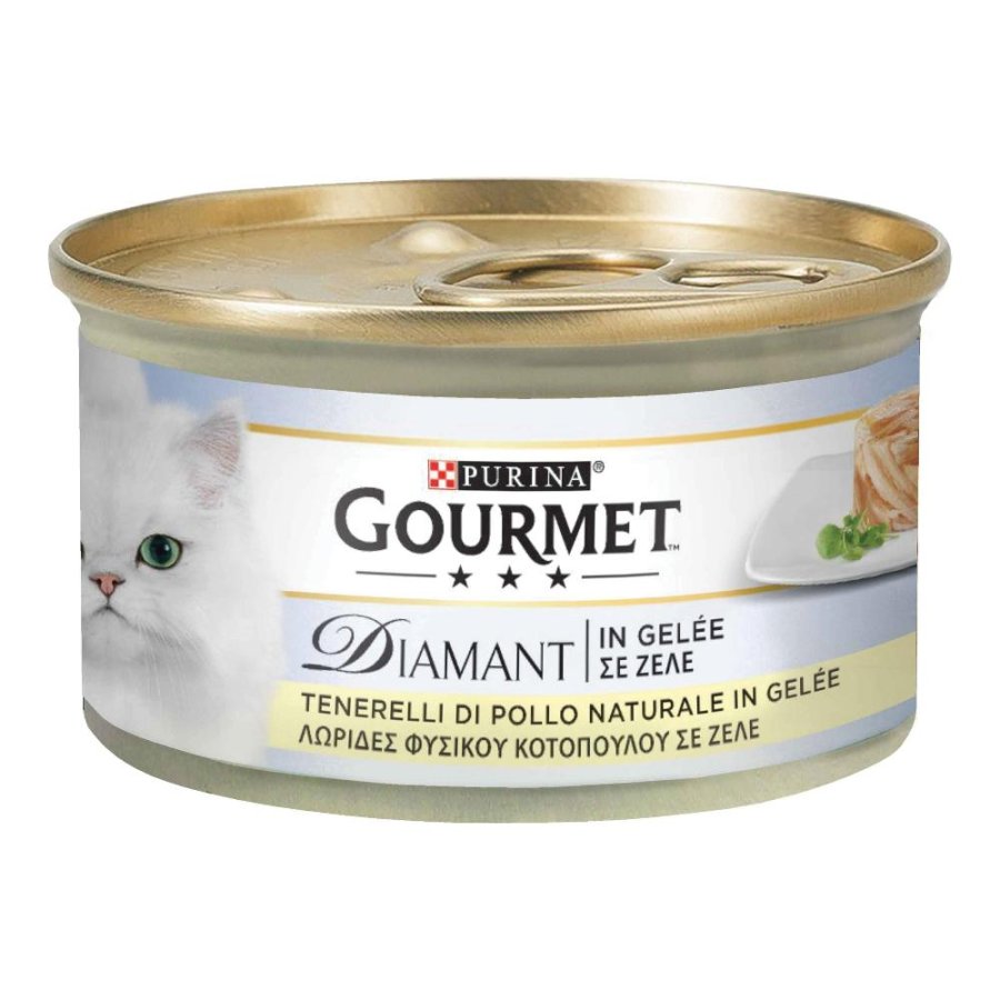NESTLE' PURINA GOURMET GATTO DIAMANT IN GELEE JELLY POLLO 85GR (lattina)