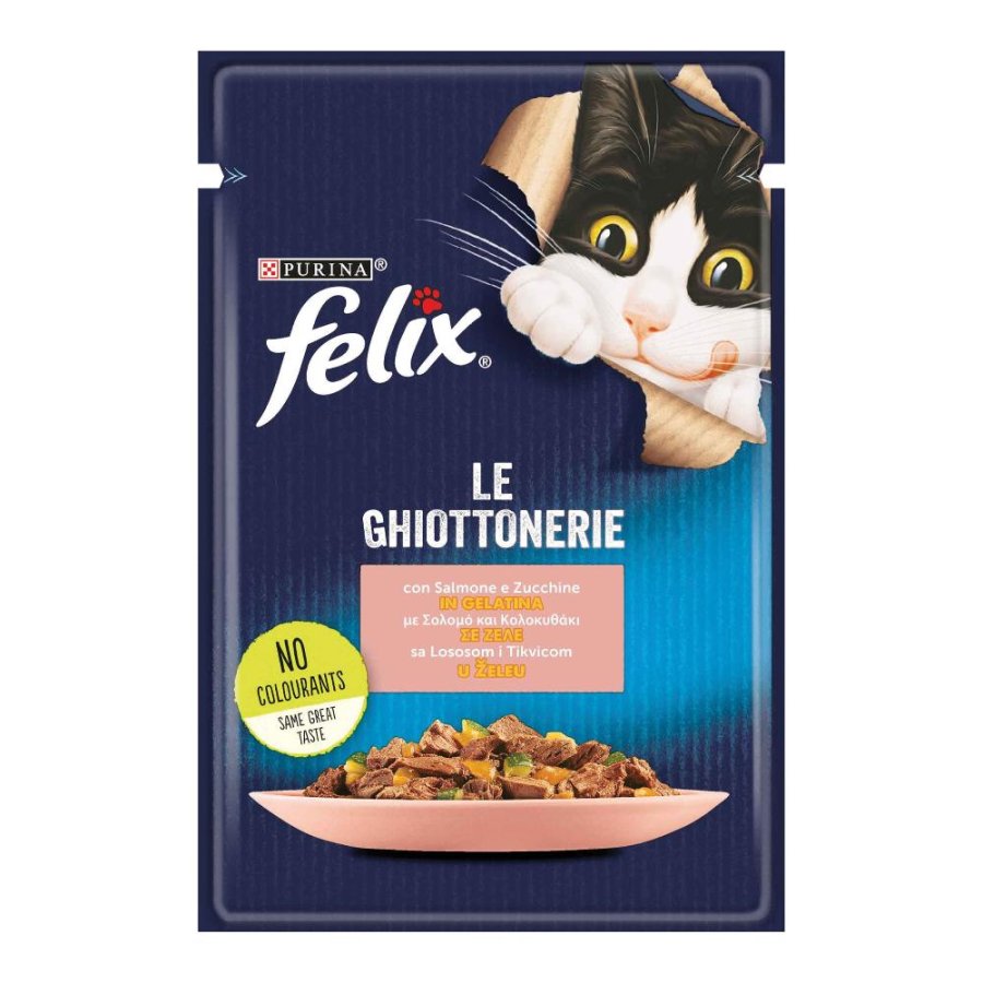 NESTLE' PURINA FELIX GATTO GHIOTTONERIE JELLY SALMONE ZUCCHINE 85GR (bustina)