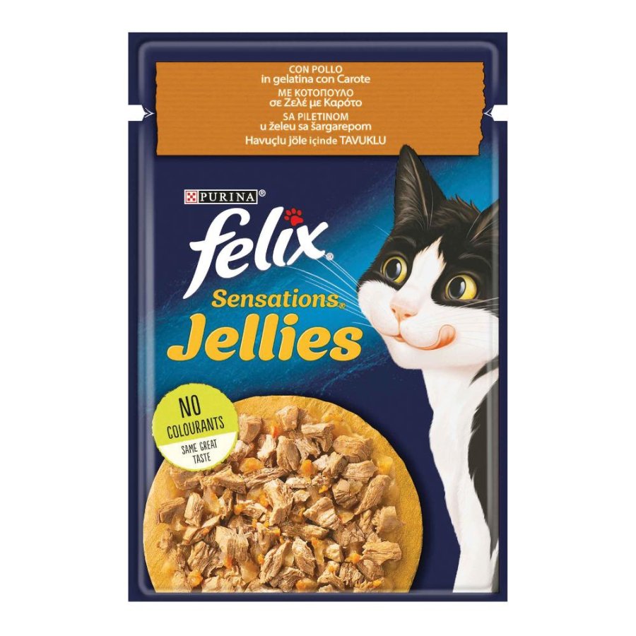 NESTLE' PURINA FELIX GATTO SENSATIONS JELLIES POLLO CAROTE 85GR (bustina)