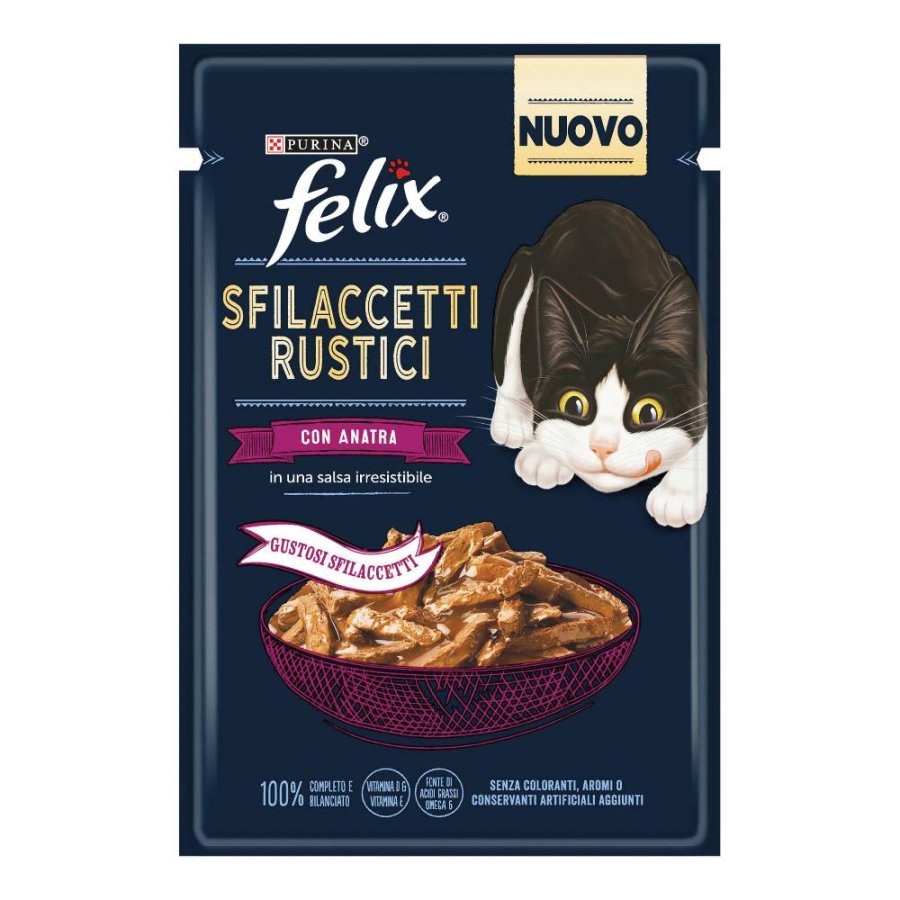 NESTLE' PURINA FELIX GATTO SFILACCETTI RUSTICI IN SALSA ANATRA 80GR (bustina)