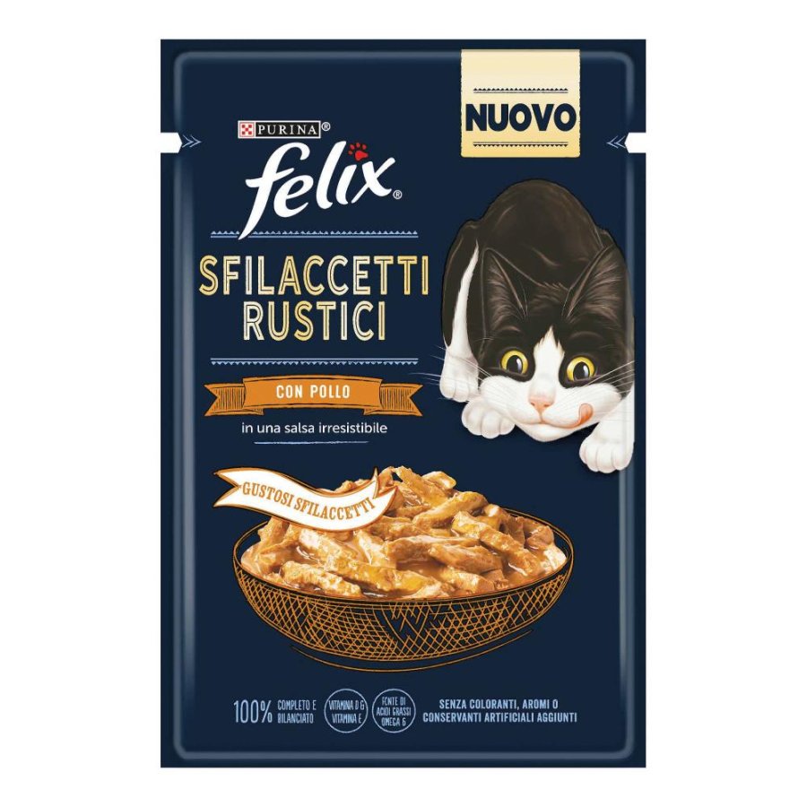 NESTLE' PURINA FELIX GATTO SFILACCETTI RUSTICI IN SALSA POLLO 80GR (bustina)