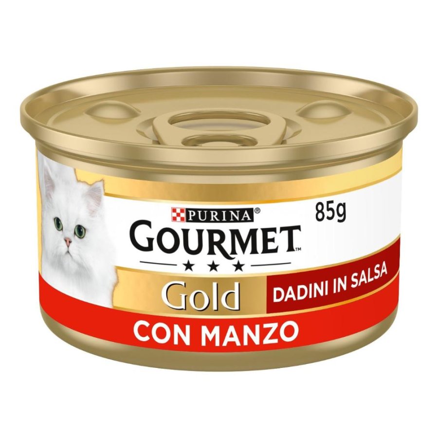 NESTLE' PURINA GOURMET GATTO GOLD DADINI IN SALSA MANZO 85GR (lattina)