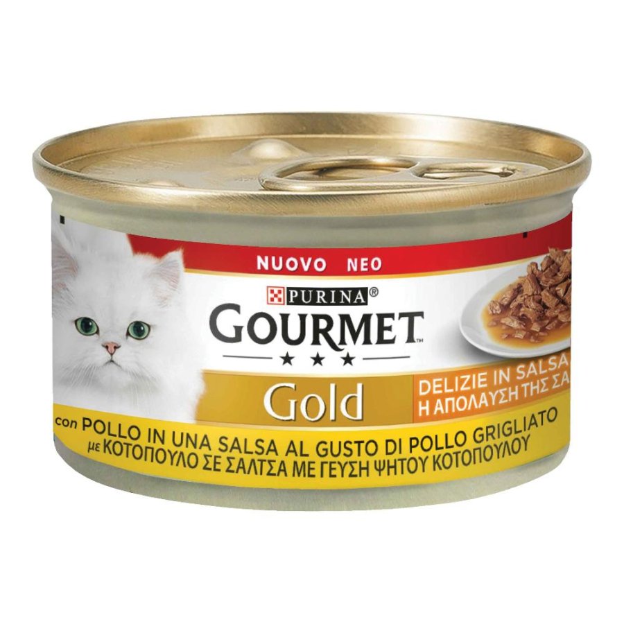 NESTLE' PURINA GOURMET GATTO GOLD DELIZIE IN SALSA POLLO 85GR (lattina)