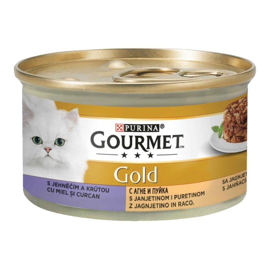NESTLE' PURINA GOURMET GATTO GOLD INTRECCI AGNELLO TACCHINO 85GR (lattina)