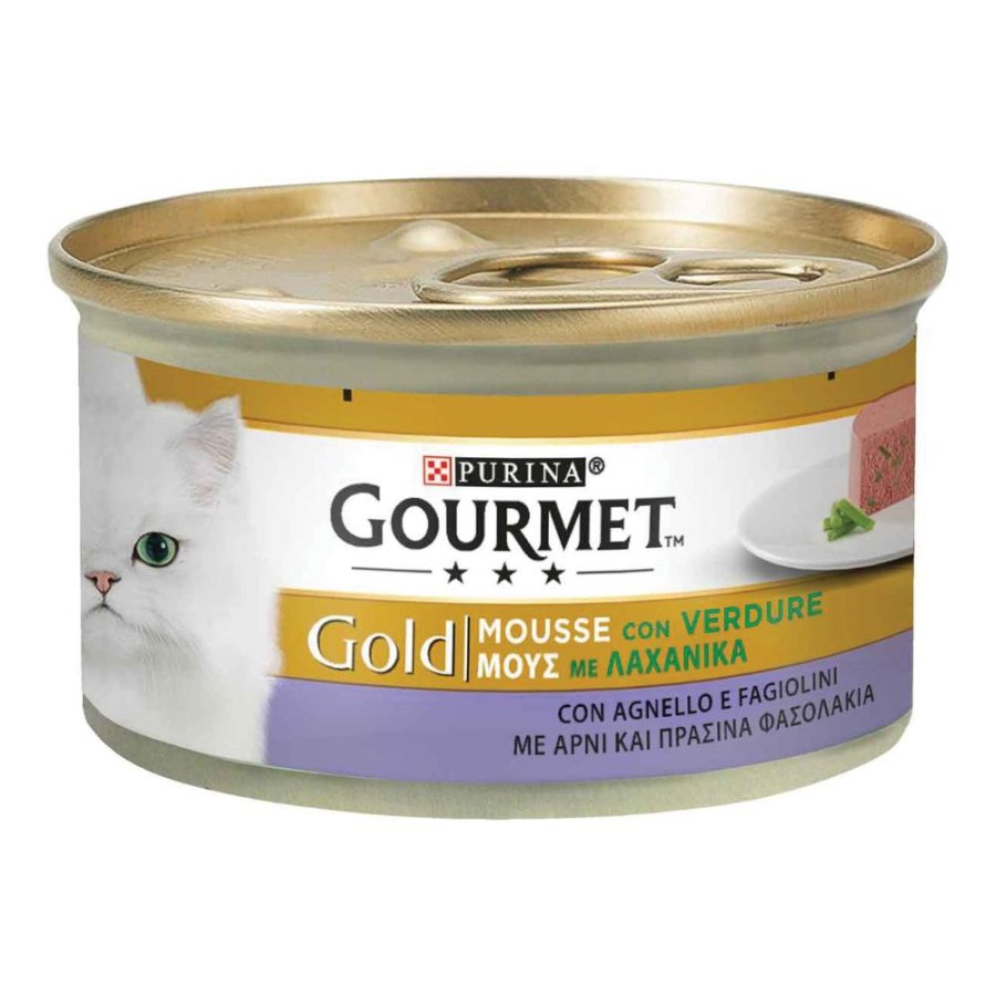 NESTLE' PURINA GOURMET GATTO GOLD MOUSSE AGNELLO VERDURE 85GR (lattina)
