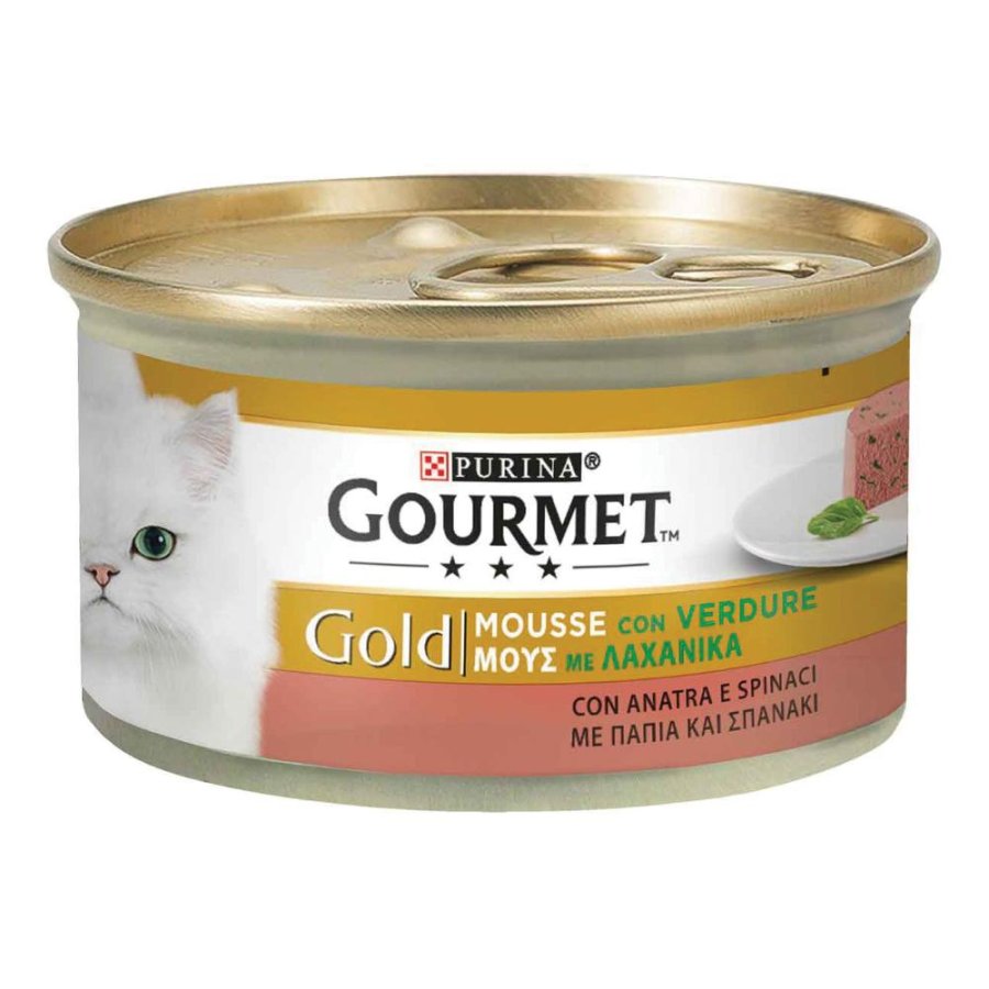 NESTLE' PURINA GOURMET GATTO GOLD MOUSSE ANATRA VERDURE 85GR (lattina)