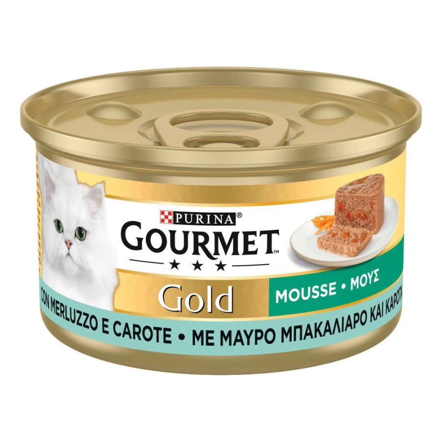 NESTLE' PURINA GOURMET GATTO GOLD MOUSSE MERLUZZO VERDURE 85GR (lattina)