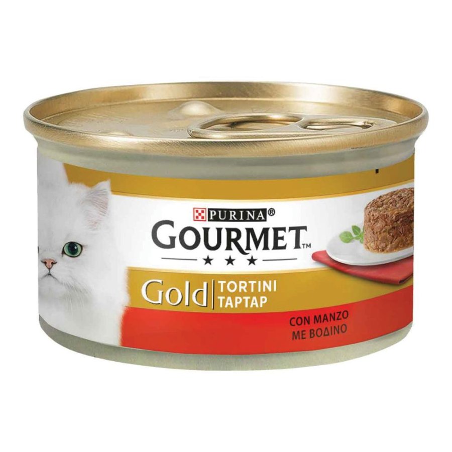 NESTLE' PURINA GOURMET GATTO GOLD TORTINI MANZO 85GR (lattina)