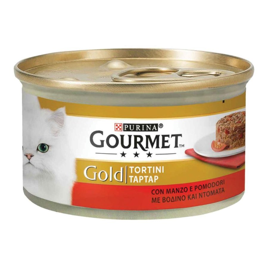 NESTLE' PURINA GOURMET GATTO GOLD TORTINI MANZO POMODORI 85GR (lattina)