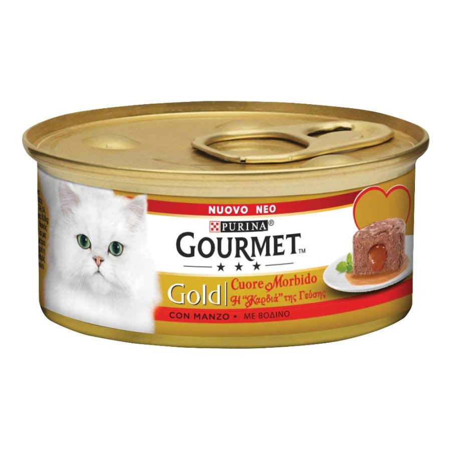 NESTLE' PURINA GOURMET GATTO GOLD CUORE MORBIDO MANZO 85GR (lattina)