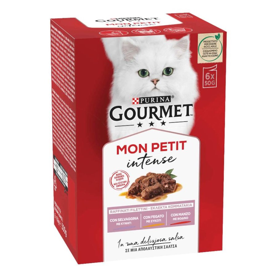 NESTLE' PURINA GOURMET GATTO MON PETIT SELVAGGINA/FEGATO/MANZO 6x50GR (bustina) MULTIPACK