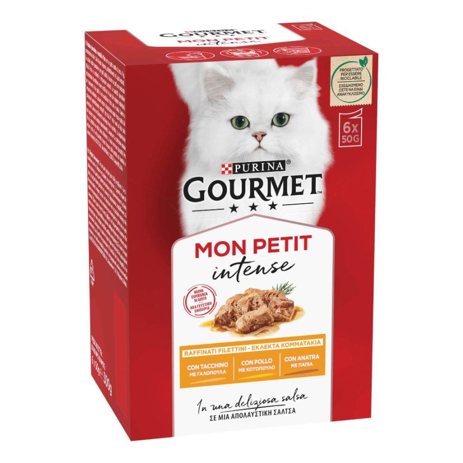 NESTLE' PURINA GOURMET GATTO MON PETIT ANATRA/POLLO/TACCHINO 6x50GR (bustina) MULTIPACK