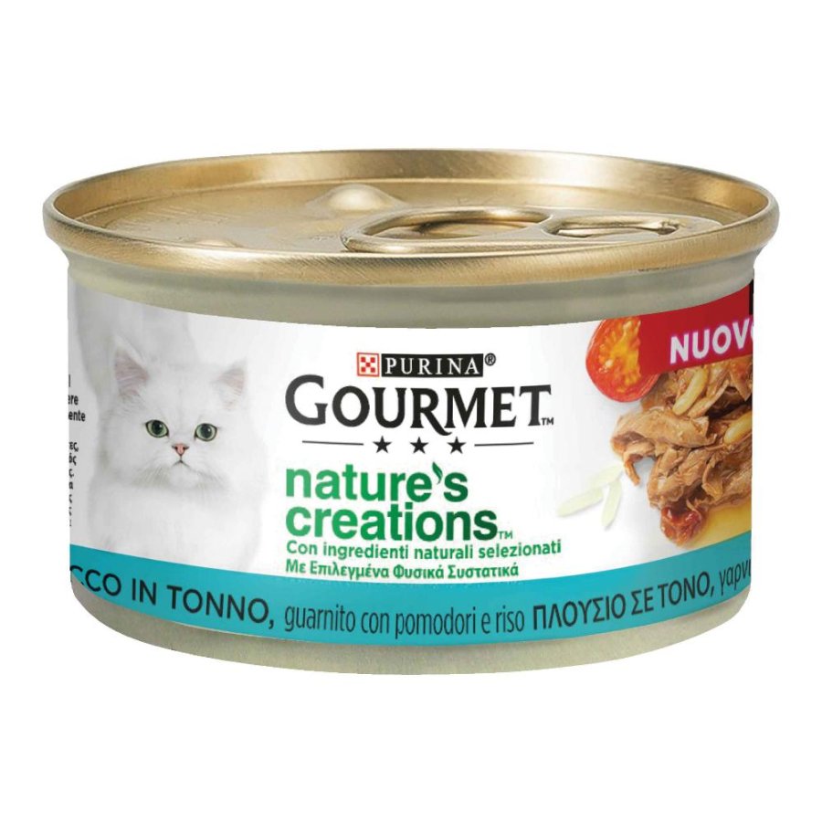 NESTLE' PURINA GOURMET GATTO CREATIONS TONNO POMODORI RISO 85GR (lattina)