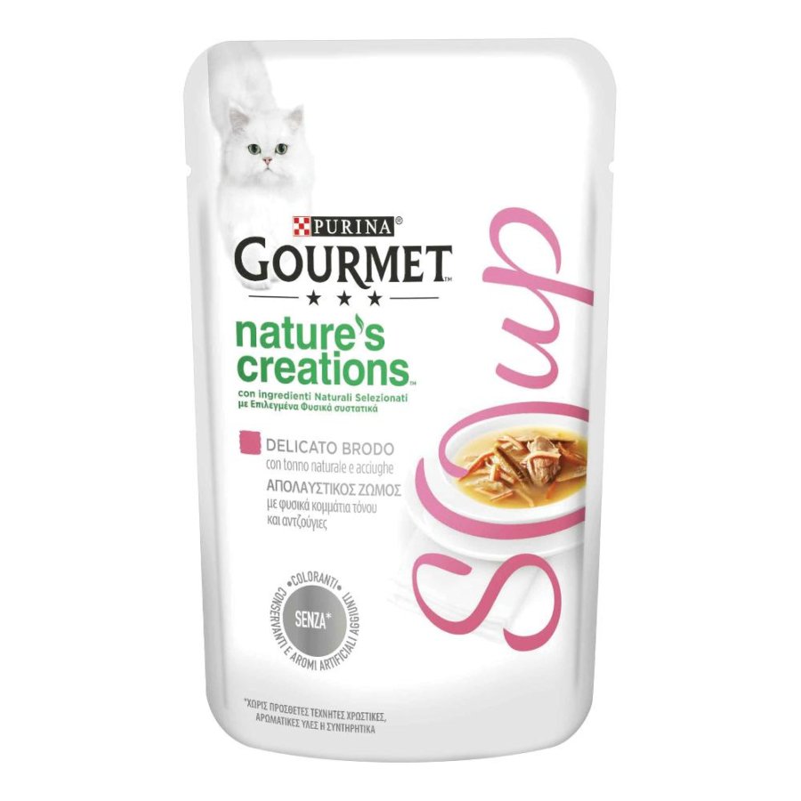 NESTLE' PURINA GOURMET GATTO NATURE SOUP BRODO TONNO ACCIUGHE 40GR (bustina)