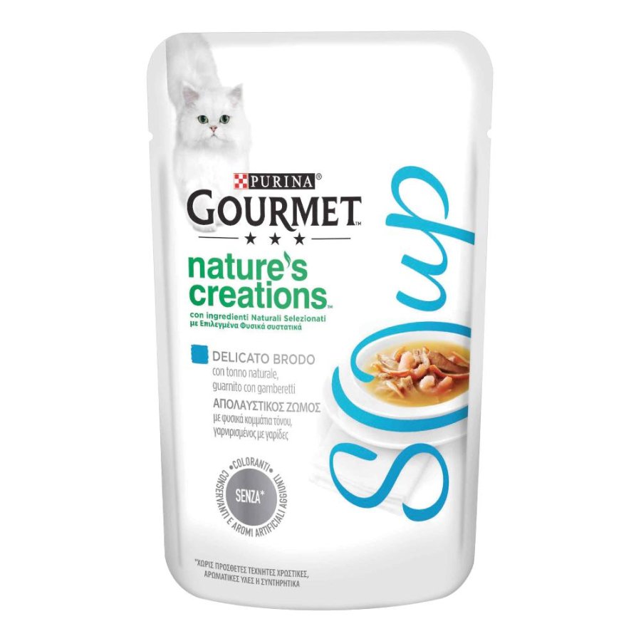 NESTLE' PURINA GOURMET GATTO NATURE SOUP BRODO TONNO GAMBERETTI 40GR (bustina)