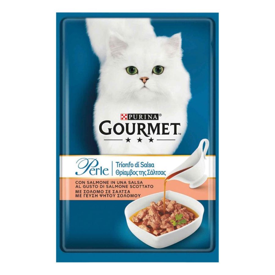 NESTLE' PURINA GOURMET GATTO PERLE TRIONFO DI SALSA SALMONE 85GR (bustina)