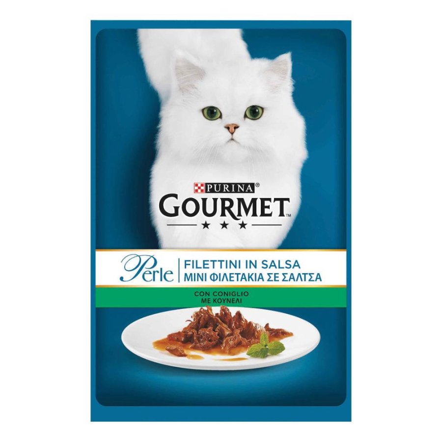 NESTLE' PURINA GOURMET GATTO PERLE FILETTINI IN SALSA CONIGLIO 85GR (bustina)