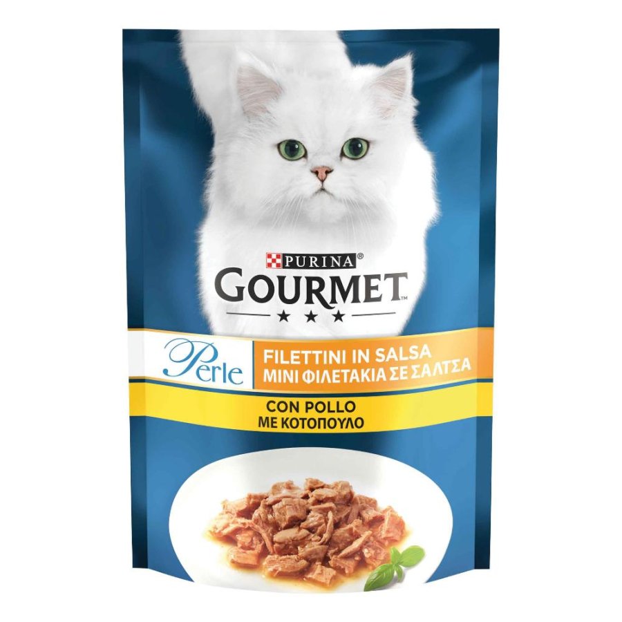 NESTLE' PURINA GOURMET GATTO PERLE FILETTINI IN SALSA POLLO 85GR (bustina)