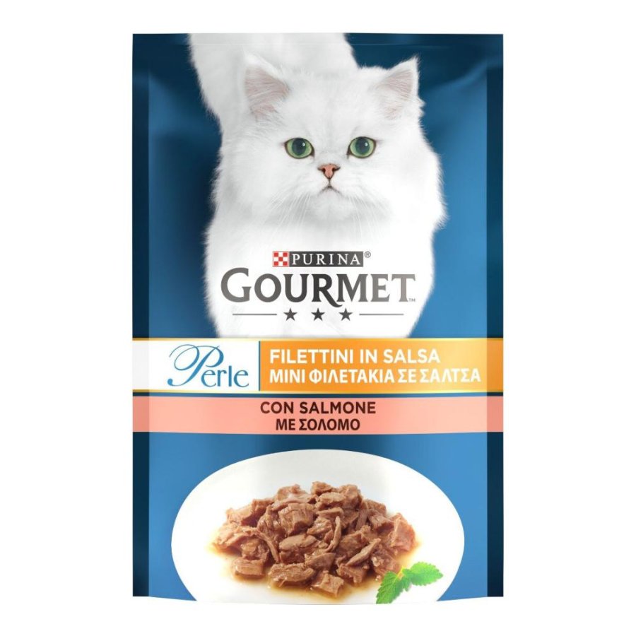 NESTLE' PURINA GOURMET GATTO PERLE FILETTINI IN SALSA SALMONE 85GR (bustina)