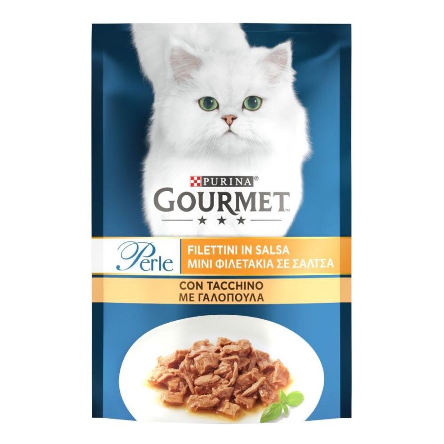NESTLE' PURINA GOURMET GATTO PERLE FILETTINI IN SALSA TACCHINO 85GR (bustina)