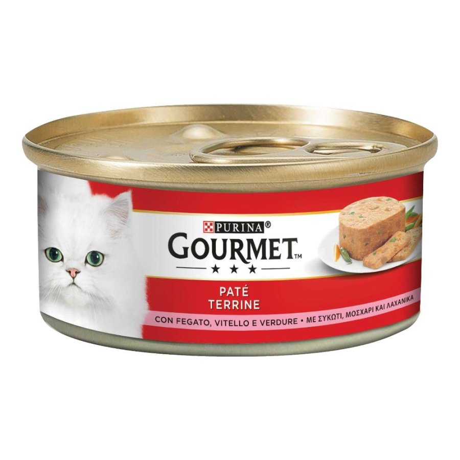 NESTLE' PURINA GOURMET GATTO PATE' FEGATO VITELLO VERDURE 195GR (lattina)