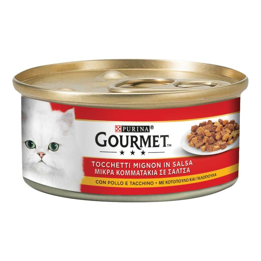 NESTLE' PURINA GOURMET GATTO TOCCHETTI MIGNON IN SALSA POLLO TACCHINO 195GR (lattina)