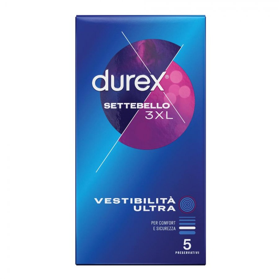 Durex 3XL - Profilattici Ultra Large 5 Pezzi per una Protezione Sicura e Confortevole