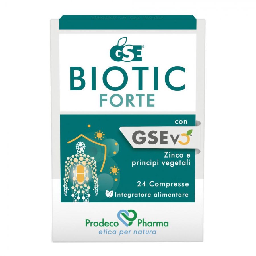 GSE Biotic Forte Antiossidante 24 Compresse - Protezione Immunitaria con Estratto di Semi di Pompelmo, Echinacea, Melaleuca e Zinco