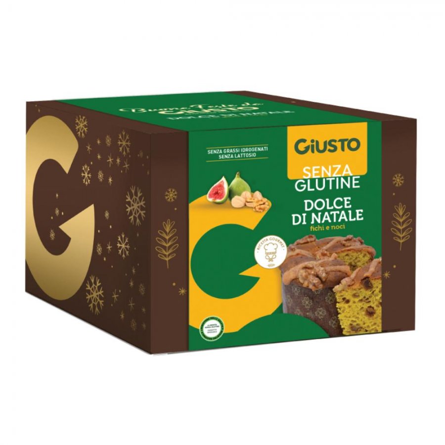 Giusto Senza Glutine Dolce di Natale Panettone Fichi e Noci 600g – Panettone Natalizio Gluten Free con Fichi e Noci