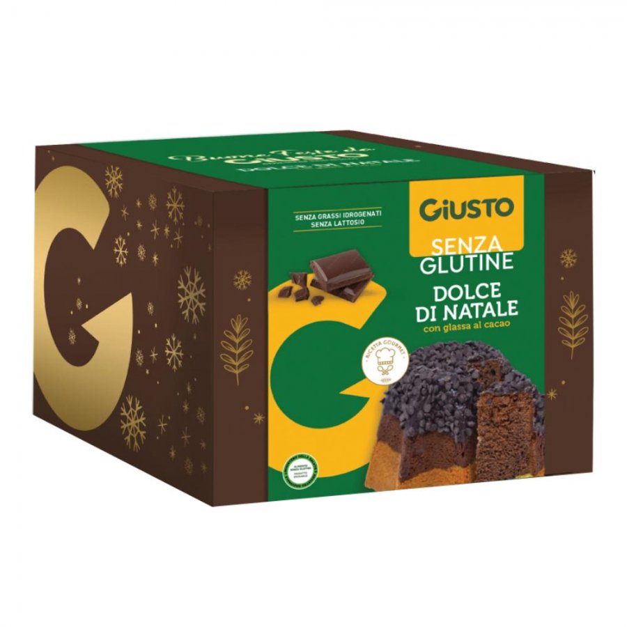 Giusto Pandoro con Glassa al Cioccolato Senza Glutine 500g – Dolce di Natale Gluten Free con Cacao