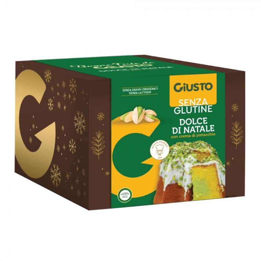 Giusto Senza Glutine Dolce Di Natale Crema Pistacchio 500g - Dolce di Natale senza glutine con crema di pistacchio