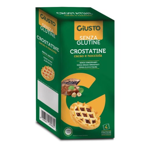 Giusto Senza Glutine Crostatina Cacao Nocciole 4x45g - Crostatine con Cacao e Nocciola