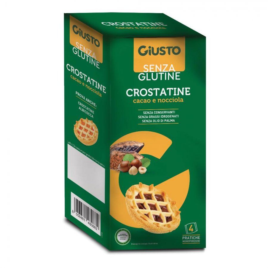 Giusto Senza Glutine Crostatina Cacao Nocciole 4x45g - Crostatine con Cacao e Nocciola