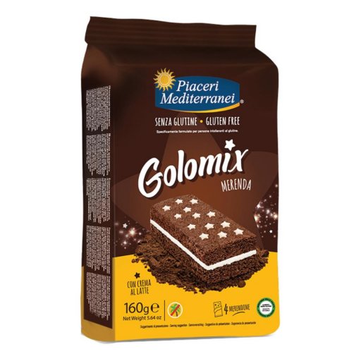 Piaceri Mediterranei Golomix Merenda Senza Glutine 4x40g - Gustosa Merenda Monoporzione Senza Glutine